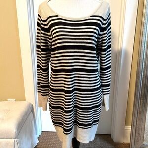Xhilaration from Target Sweater Dress in Ecru and Black Stripes